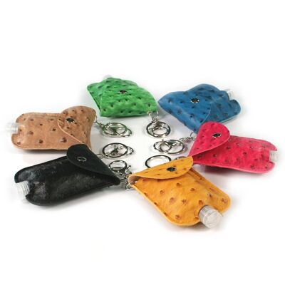 Sanitiser Cover Keyring with Resusable Bottle (30ml) - 12 Ass Colours