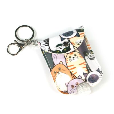 Cat Sanitiser Cover Keyring with Reusable Bottle (30ml)