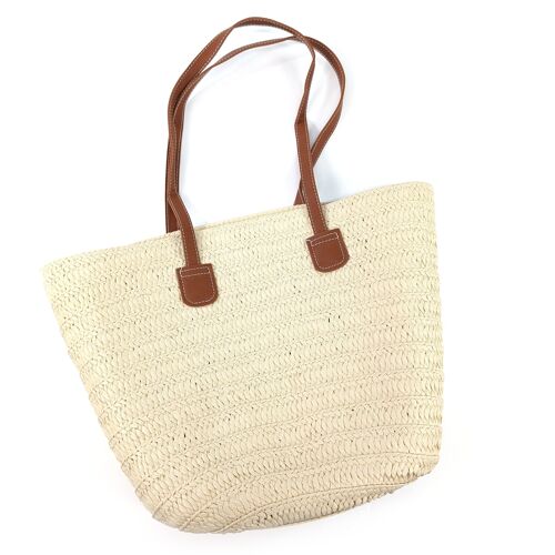 Straw Style Shoulder Bag - Natural