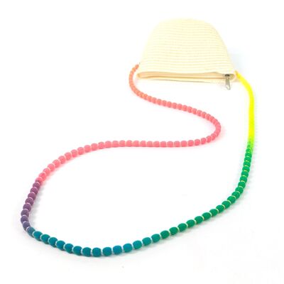 Childrens Shoulder Bag - Neon Bobble Strap