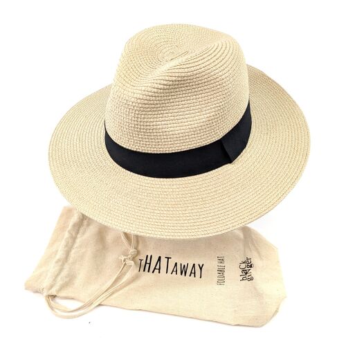 Panama Style Foldable Sun Hat in Bag - Medium (57cm)