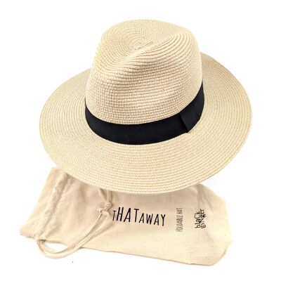 Sombrero para el sol plegable estilo Panamá en bolsa - Mediano (57 cm)
