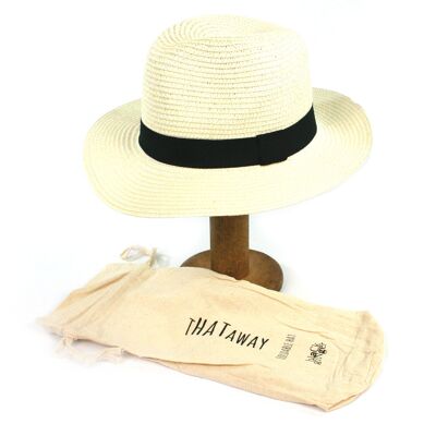 Sombrero para el sol plegable estilo Panamá en bolsa - Grande (59 cm)