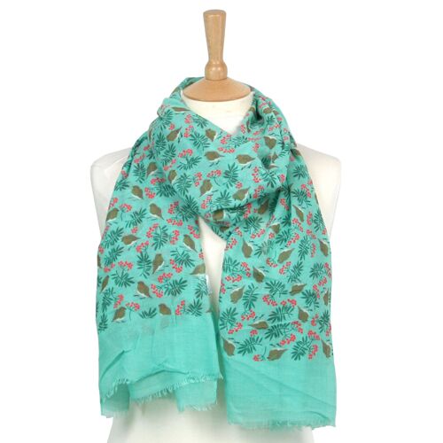 Robin and Berry Scarf - Teal