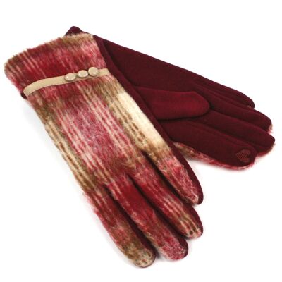 Kastanienbraune Karo-Handschuhe