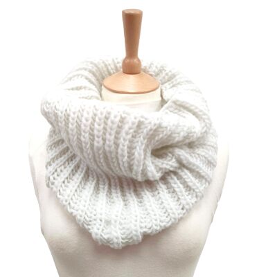 Cheminis - Snood Profond Style Tricot - Neige