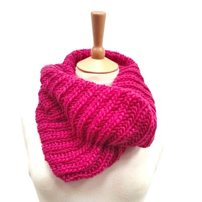 Cheminis - Knitted Style Deep Snood - Deep Pink