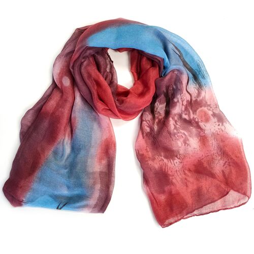 Melfort - Abstract Trees Scarf - Dark Pink (50x180cm)