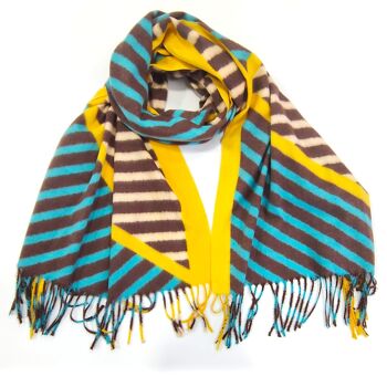 Edson - Foulard Épais Angle Lines - Turquoise (70x180cm)