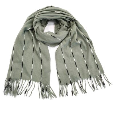 Joussard - Dotted Stripe Scarf - Sage (70x180cm)