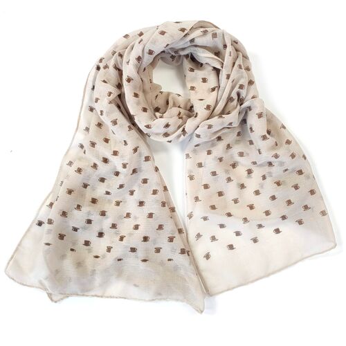 Cup & Saucer Scarf - Cream (50x180cm)