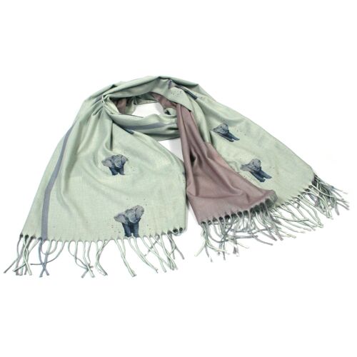 Ellie the Elephant - Pashmina Style Scarf - Cream (British Artists Design)