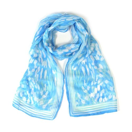 Biwer - Colourful Camouflage Scarf - Bright Blue (50x180cm)