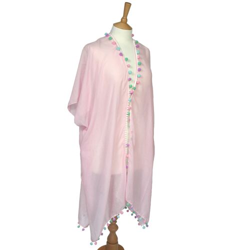 Bous - Pastel PomPom Kaftan - Pink