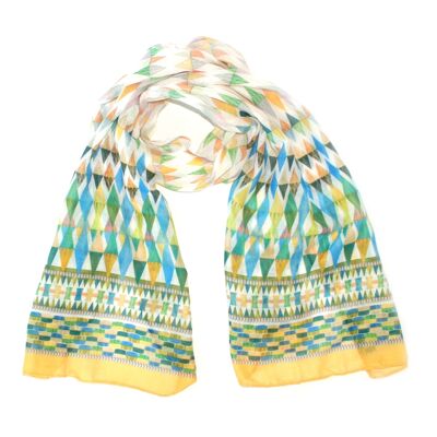 Tetange - Diamond Pattern Scarf - Yellow (50x180cm)