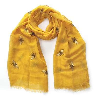 Little Remo - Pañuelo Abeja Glitter - Mostaza (70x180cm)