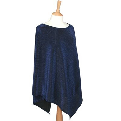 Shimmer Lightweight Poncho - Navy Blue