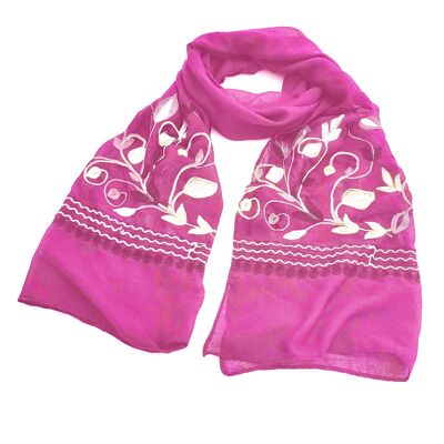 Elmali - Embroidery Scarf - Pink