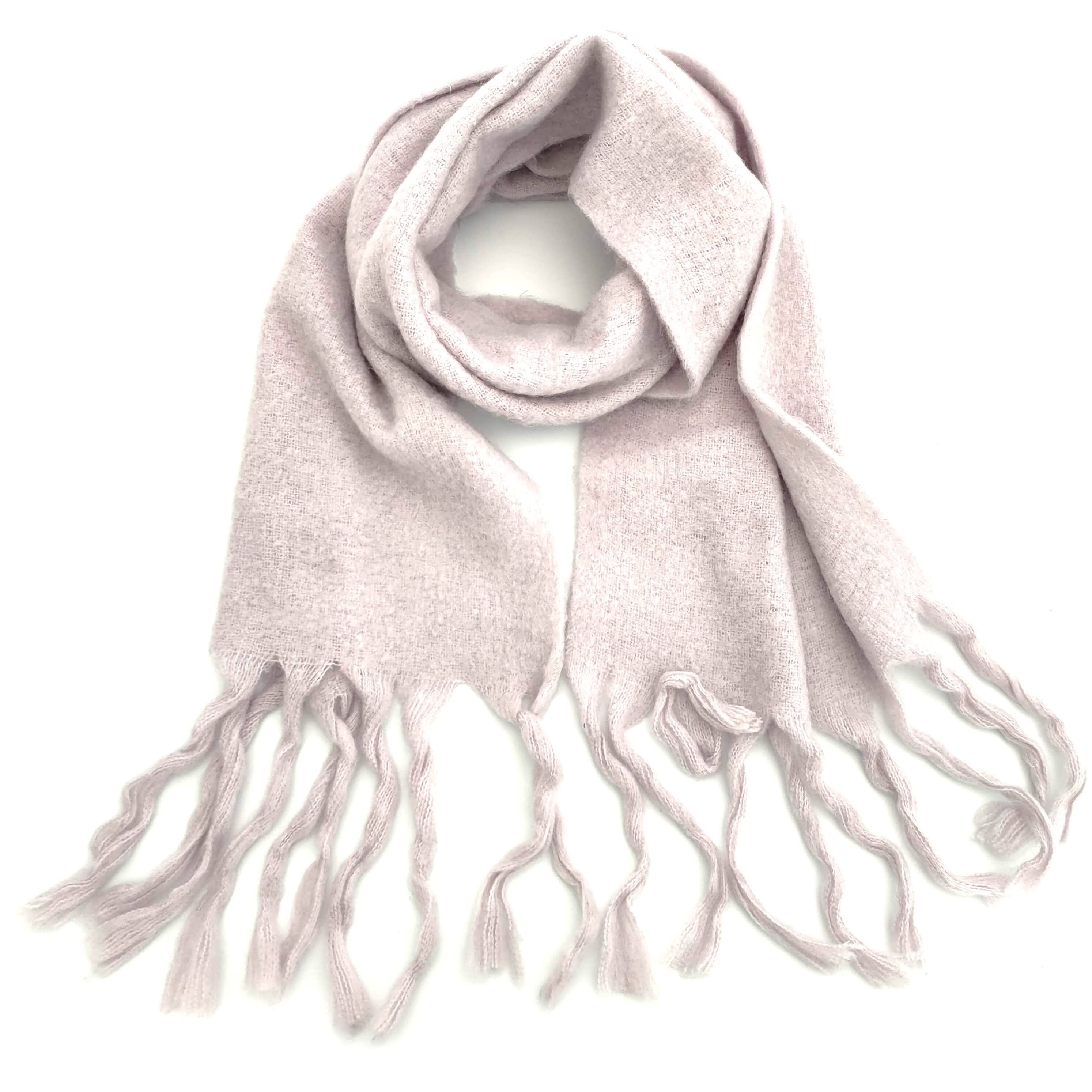Kalkan - Écharpe à Pampilles Extra Épaisse - Lavande Clair (50x180cm)