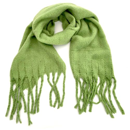 Kalkan - Extra Thick Tasseled Scarf - Garden Green (50x180cm)