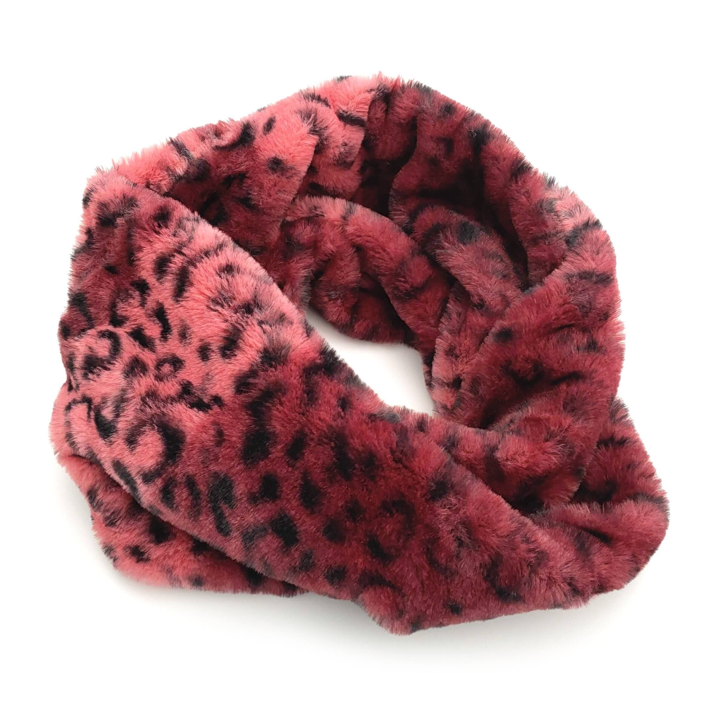 Oba - Snood intrecciato con stampa animalier - Rossi