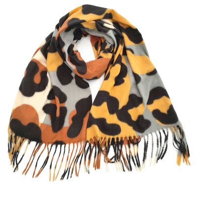 Dinar - Cosy Thick Scarf - Animal Print - Yellow (70x180cm)