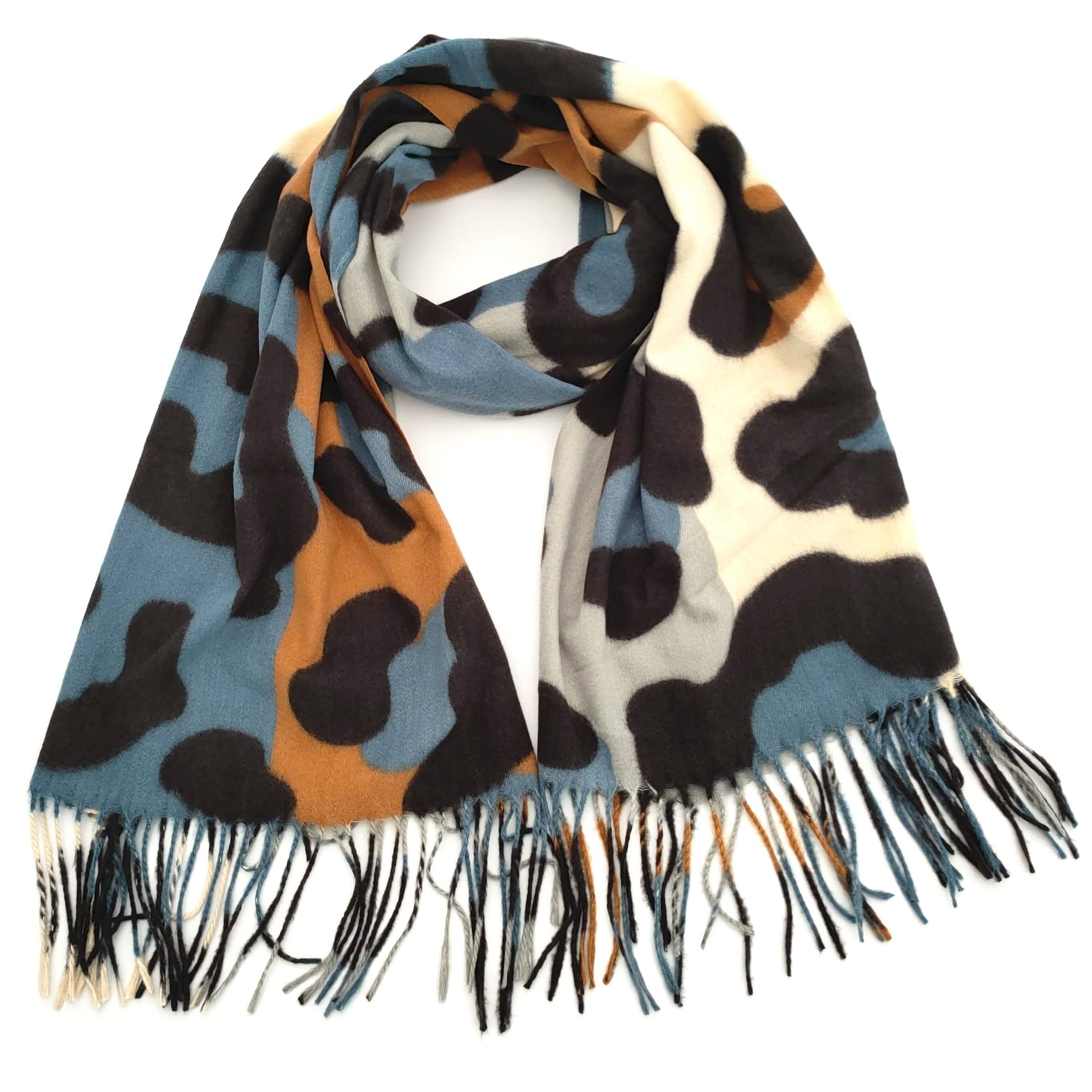 Dinar - Sciarpa spessa e accogliente - Stampa animalier - Blu (70x180cm)