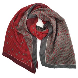 Konak - Foulard Pois et Fleurs - Gris/Rouge (80x180cm)