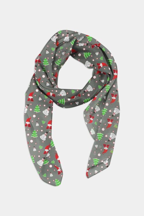 Wobbly Snowman Scarf - Exclusive Design - Grey