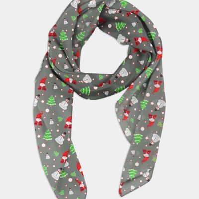 Wobbly Snowman Scarf - Exclusive Design - Grey