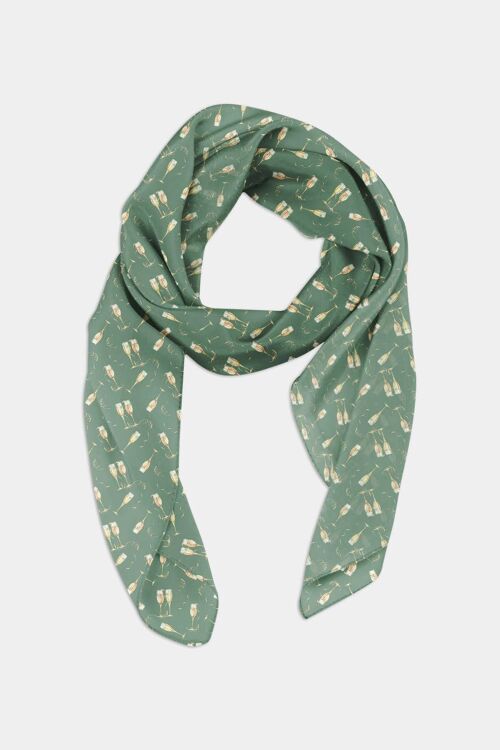 Champagne Party Scarf (50x180cm) - Green - Exclusive Design