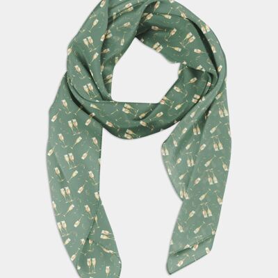 Champagne Party Scarf (50x180cm) - Green - Exclusive Design