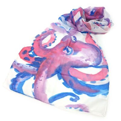 Pañuelo Octopus Octopus (50x180cm) - Blanco - Diseño Exclusivo