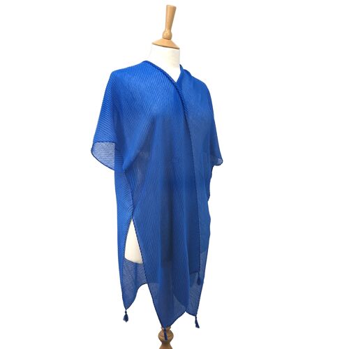 Kayl - Crinkle Kaftan with Tassels - Cobalt Blue