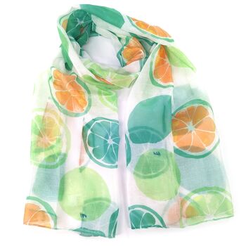 Foulard tranches d'agrumes (50x180cm) - Vert