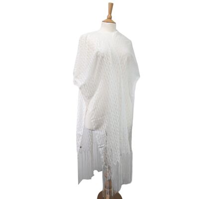 Fayet - Fringed Kaftan (90x180cm) - White