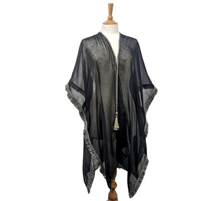 Roye - Tassel Tie Kaftan (90x180cm) - Black