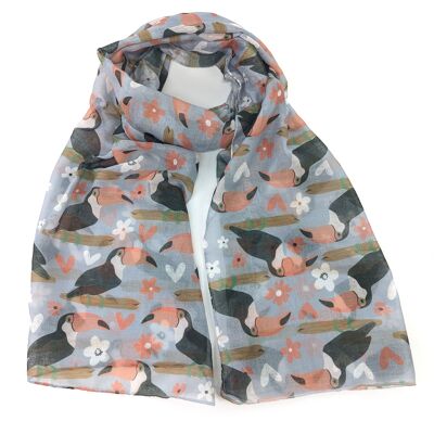 Foulard Tina le Toucan (50x180cm) - Prune pâle