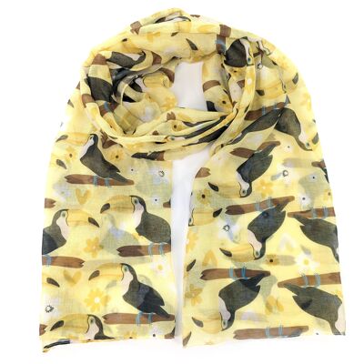 Tina the Toucan Scarf (50x180cm) - Buttermilk Yellow