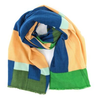 Eix - Colour Block Scarf/Shawl (80x180cm) - Parakeet Green