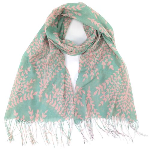 Landres - Lavender Bunch Scarf (80x180cm) - Green