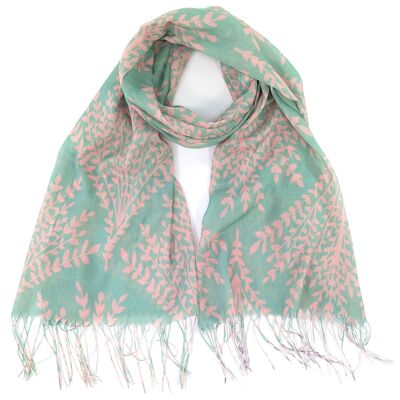 Landres - Foulard bouquet de lavande (80x180cm) - Vert