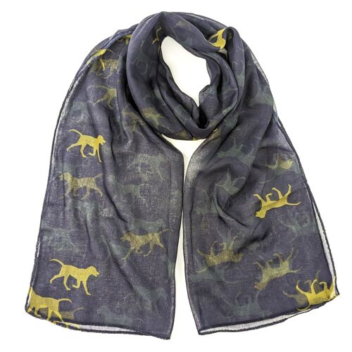 Golden River Running Dogs Scarf - Exclusive Design (50x180cm)