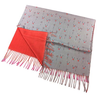 Écharpe style Pashmina Christmas Noses - Design exclusif - Rouge (70x180cm)