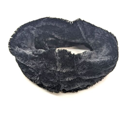 Thies - Gathered Faux Fur Snood - Black