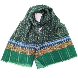 Koutia - Foulard Bordure Baroque - Vert Vibrant