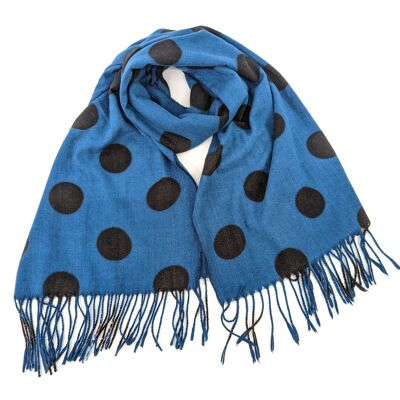 Tisse - Polka Dot Pashmina Scarf - Navy