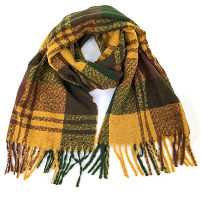 Mako - Thick Check Scarf - Cinnamon Rosemary