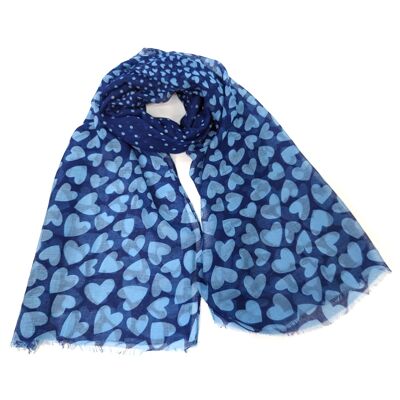 Tatki - Expanding Hearts Scarf - Royal Blue