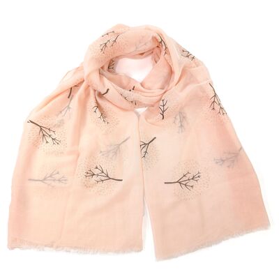 Tielle - Sparkle Tree of Life Scarf - Pink Champagne